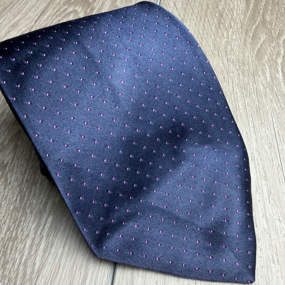 Brooks Brothers Mens Tie Makers Silk Pin Dot Navy Blue OS - Picture 2 of 9
